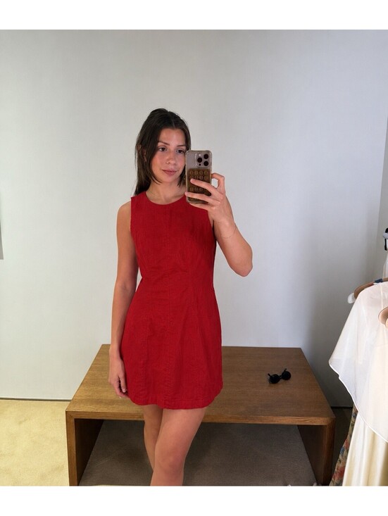Abercrombie & Fitch Dresses & Skirts - Abercrombie & Fitch Dress Red Linen Cotton Blend Open Back Sleeveless Women’s M